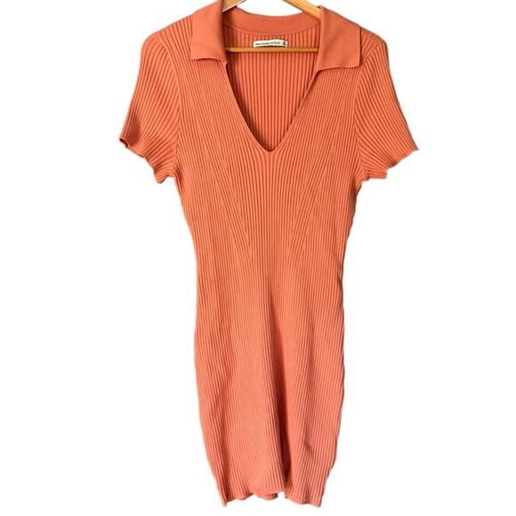 ABERCROMBIE & FITCH Ribbed Polo Dress Golf Tenniscore Preppy Sweater Dress sz M - Picture 5 of 15